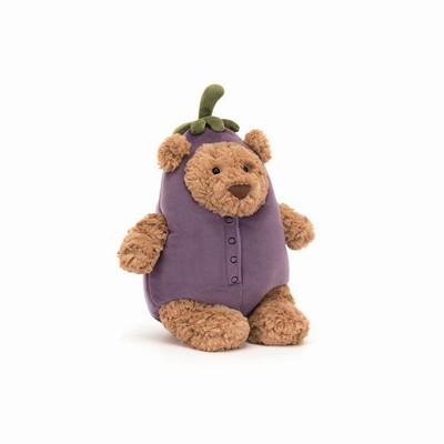 Jellycat Bartholomew Aubergine Bear UK | 95816ZBIS